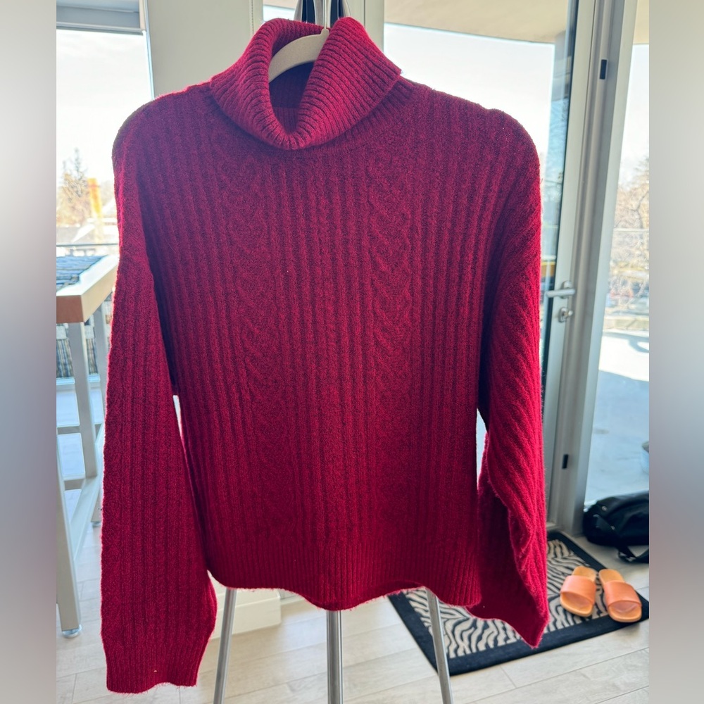 Sweater, size S. Cable knit turtle neck by Buffalo